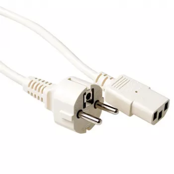 ACT Powercord mains connector CEE 7/7 male (straight) - C13 ivory 2.5 m