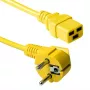 ACT Powercord mains connector CEE 7/7 male (angled) - C19 yellow 1.2 m