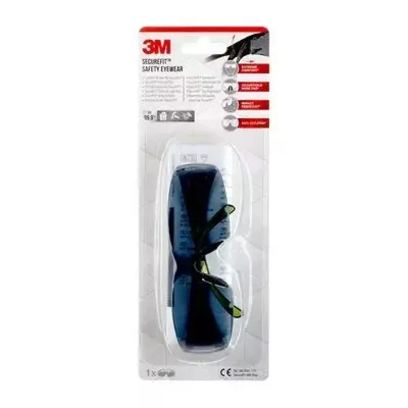 3M SF4000GC1 safety eyewear Safety goggles Plastic Black, Green