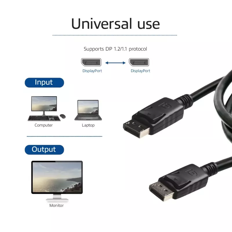 ACT 5 meters DisplayPort cable male - male, power pin 20 connected