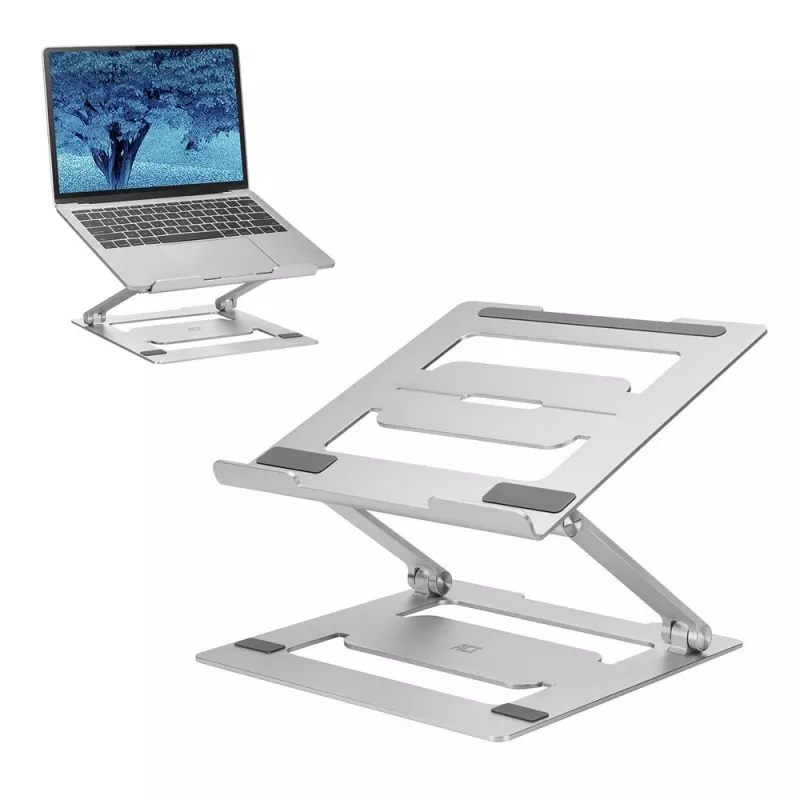 Laptop stand ACT AC8135 aluminium grey stepless height adjustable