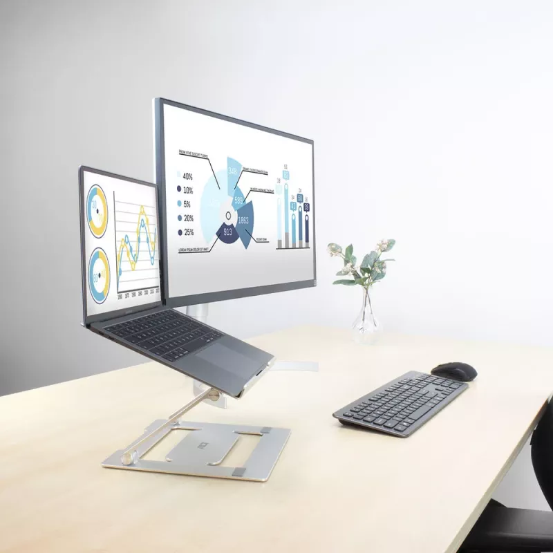 Laptop stand ACT AC8135 aluminium grey stepless height adjustable