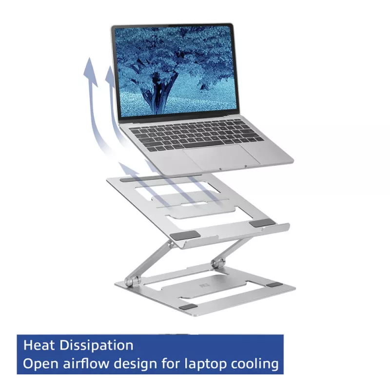 Laptop stand ACT AC8135 aluminium grey stepless height adjustable