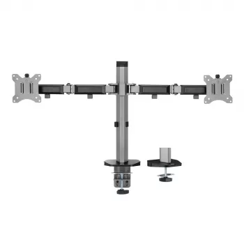 ACT Dual monitor arm office silver Clamp/Bolt-through 18 kg 17-32 inch