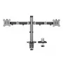 ACT Dual monitor arm office silver Clamp/Bolt-through 18 kg 17-32 inch