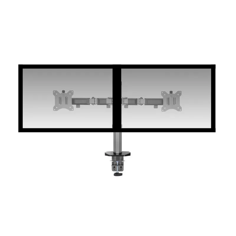 ACT Dual monitor arm office silver Clamp/Bolt-through 18 kg 17-32 inch