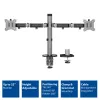 ACT Dual monitor arm office silver Clamp/Bolt-through 18 kg 17-32 inch