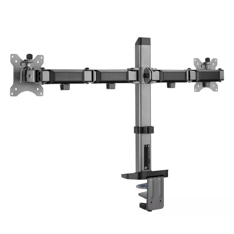ACT Dual monitor arm office silver Clamp/Bolt-through 18 kg 17-32 inch