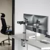ACT Dual monitor arm office silver Clamp/Bolt-through 18 kg 17-32 inch