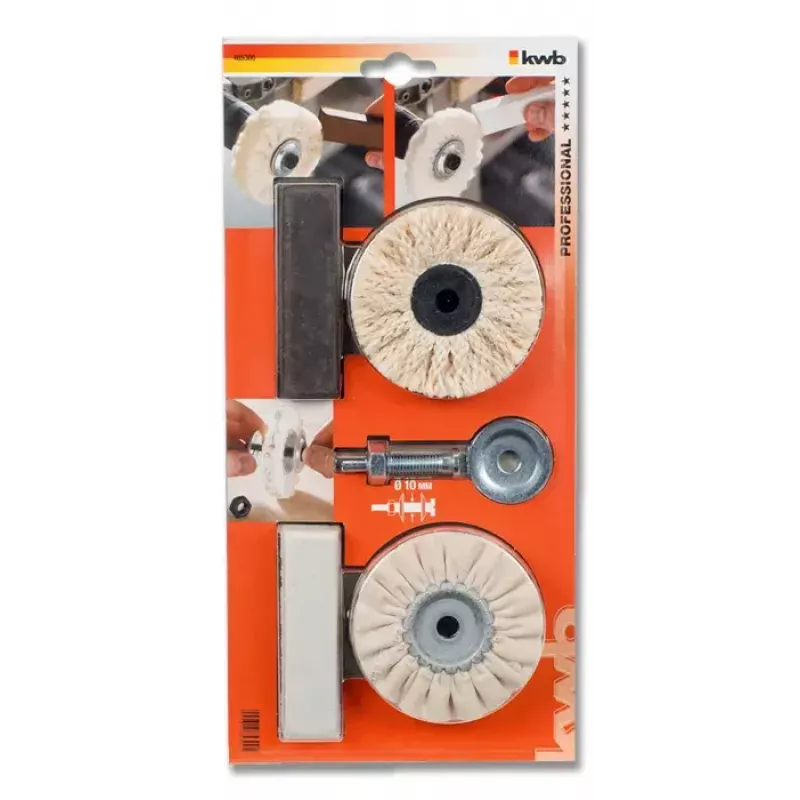 Set KWB 485300 Rotary Tool Polishing Supply Black Metallic White