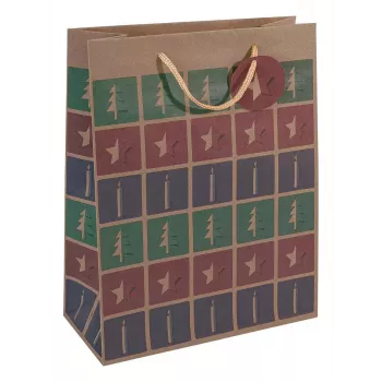 Gift wrap bag Sigel GT043 Green Red Violet 260x120x330 mm