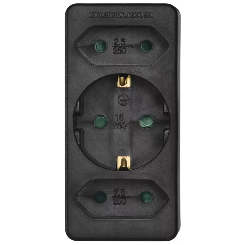 Hama 00223216 power extension 3 AC outlet(s) Indoor Black