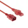 ACT Powercord C14 - C15 red 0.6 m IEC C14 250V 10A