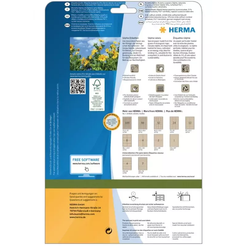 Self-adhesive label HERMA 10750 Rectangle Permanent Brown 3780 pcs