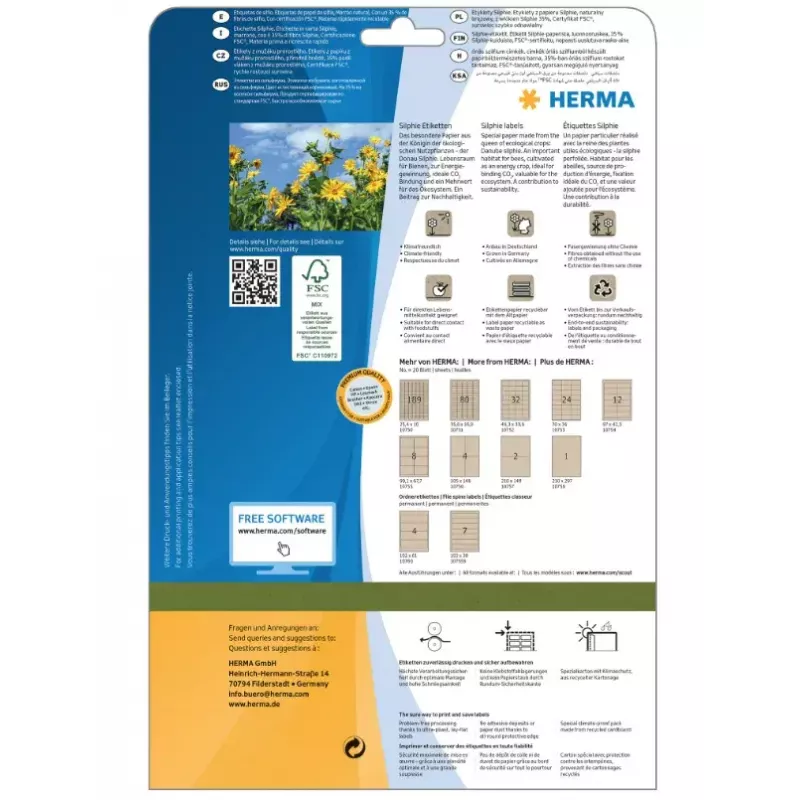HERMA 10753 self-adhesive label Rectangle Permanent Brown 480 pc
