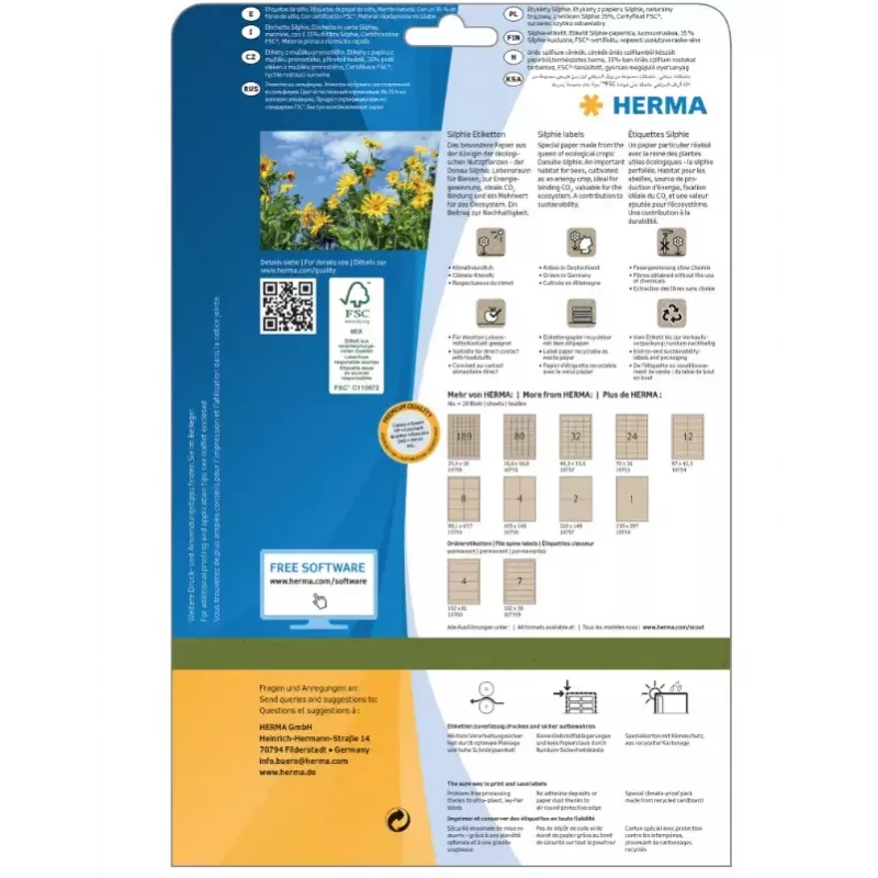 HERMA 10756 self-adhesive label Rectangle Permanent Brown 80 pc(s)
