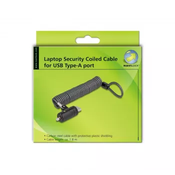 Cable Lock Navilock 20917 Black 1.8 m Key Lock