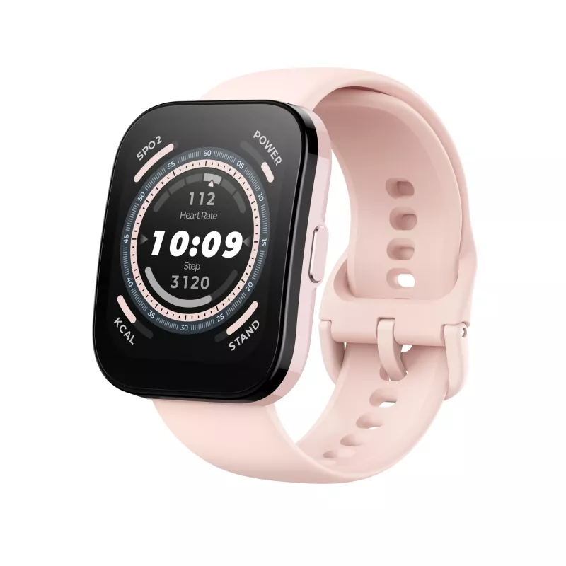 Amazfit Bip 5 4.85 cm (1.91 inch) TFT 45.9 mm Digital 320 x 380 pixels Touchscreen Pink GPS (satellite)