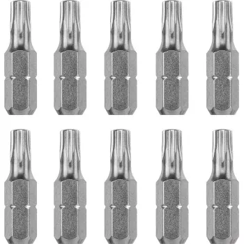 Screwdriver bit set KWB 121249 — 10 pcs, Torx T9, length 25 mm, 1/4 inch shank