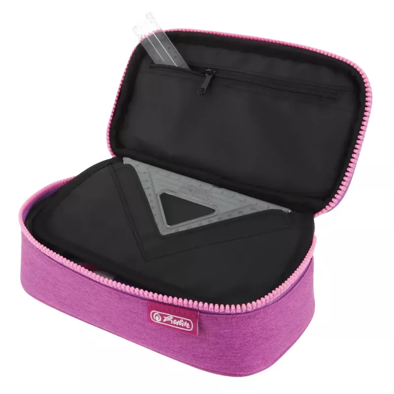 Pencil Case Herlitz beatBox ABC Soft Polyester Pink Purple 225x120x70mm