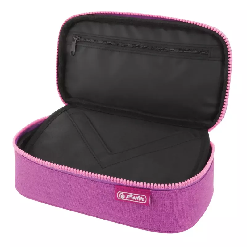 Pencil Case Herlitz beatBox ABC Soft Polyester Pink Purple 225x120x70mm