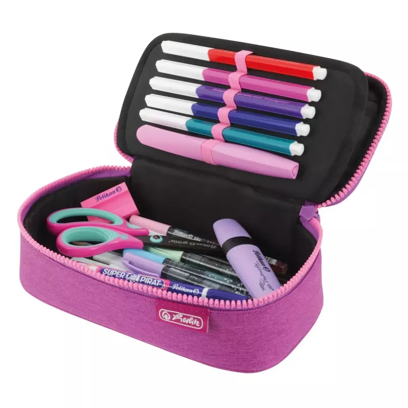 Pencil Case Herlitz beatBox ABC Soft Polyester Pink Purple 225x120x70mm