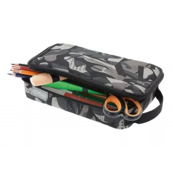 Soft pencil case Herlitz 2 Go Polyester Grey 210x130x60mm