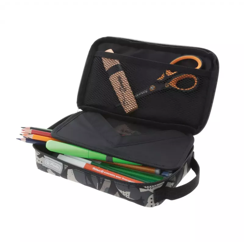 Soft pencil case Herlitz 2 Go Polyester Grey 210x130x60mm