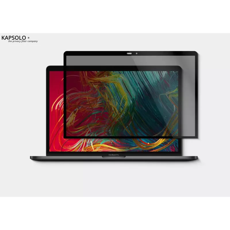 Screen protector Kapsolo Privacy Magnetic for Apple MacBook Pro 13 (2020) — 13 inch, 9H hardness, 50% light transmission, 30° privacy