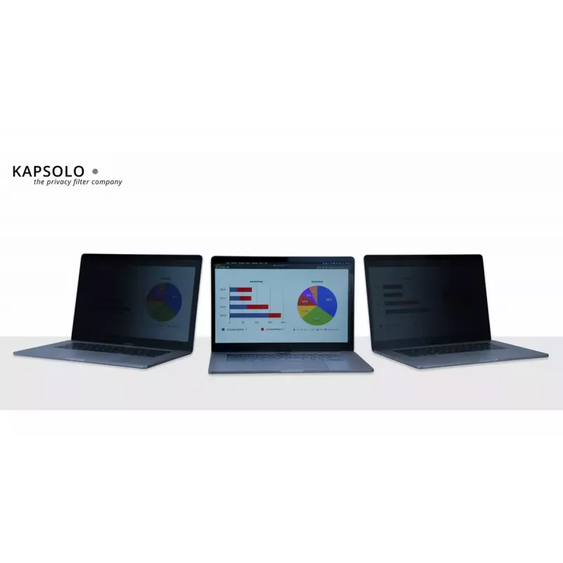 Screen protector Kapsolo Privacy Magnetic for Apple MacBook Pro 13 (2020) — 13 inch, 9H hardness, 50% light transmission, 30° privacy