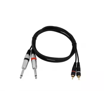 Audio cable Omnitronic 30225213 1.5m 2x6.35mm 2xRCA Black