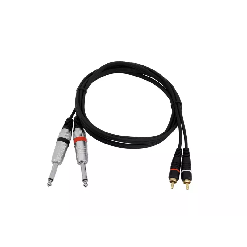Audio cable Omnitronic 30225213 1.5m 2x6.35mm 2xRCA Black