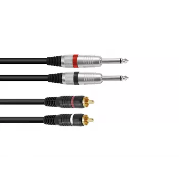 Audio cable Omnitronic 30225213 1.5m 2x6.35mm 2xRCA Black