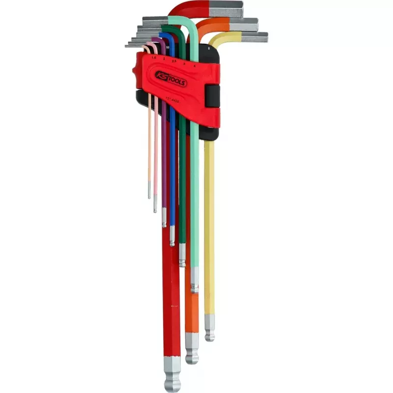 Hex Key Set KS Tools 151.4420 9 pcs Steel Chrome Plated