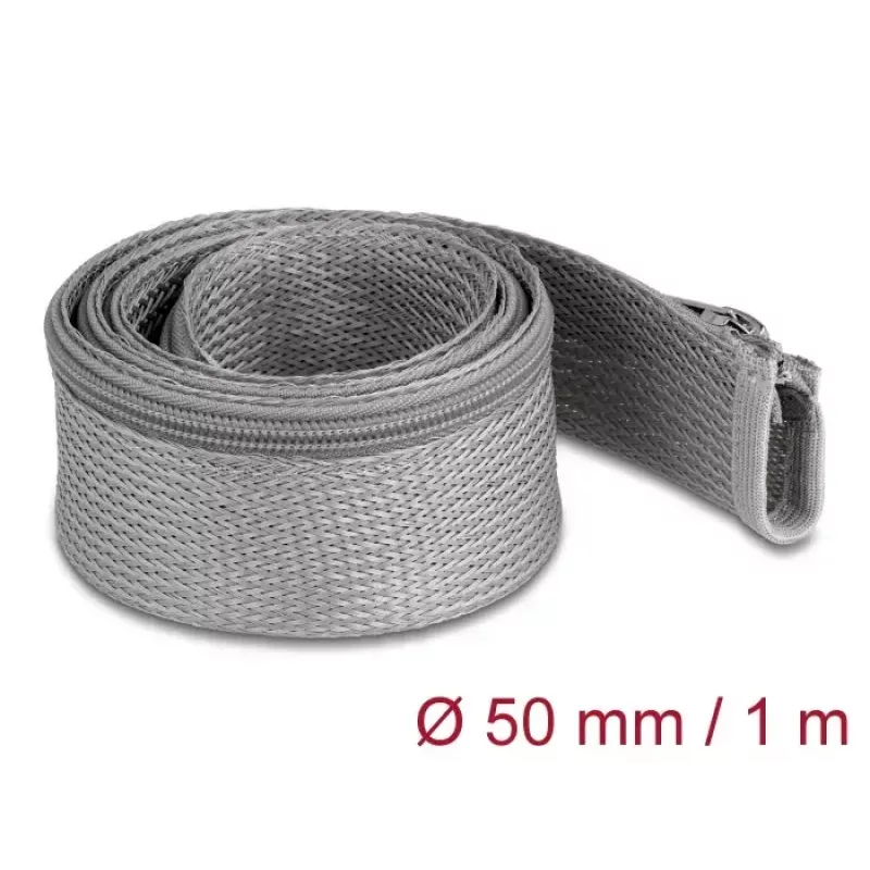 Braided Sleeve DeLOCK 20826 1m x 50mm Grey