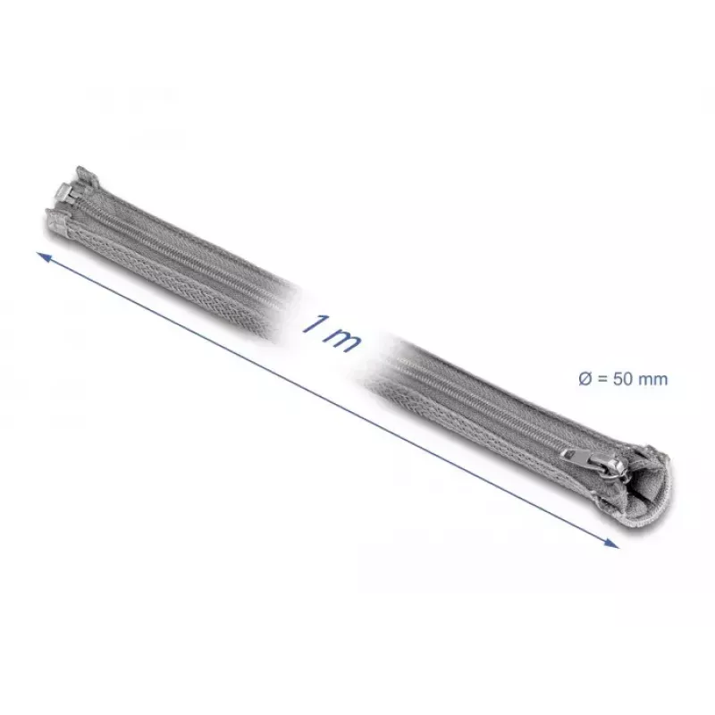 Braided Sleeve DeLOCK 20826 1m x 50mm Grey
