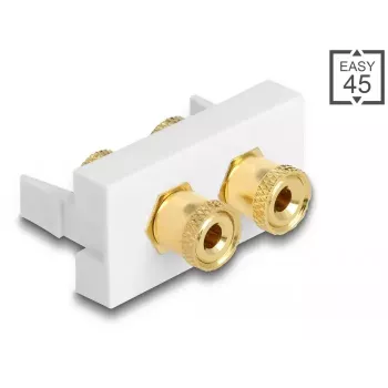 DeLOCK Easy 45 Module 2 x binding post red black ring 22.5 x 45 mm