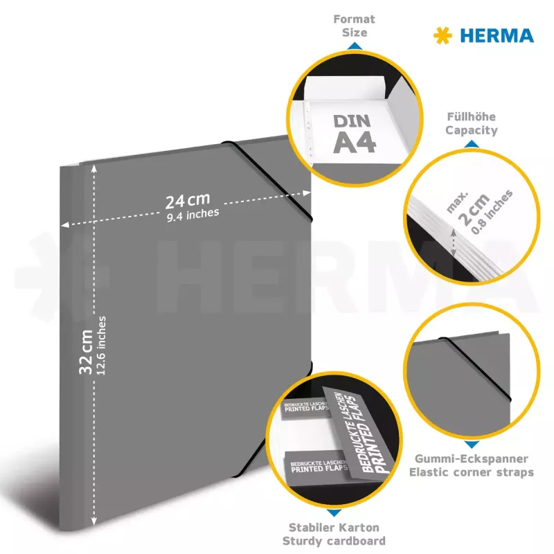 Ring Binder HERMA 19273 A4 Multicolour Cardboard 285x315mm