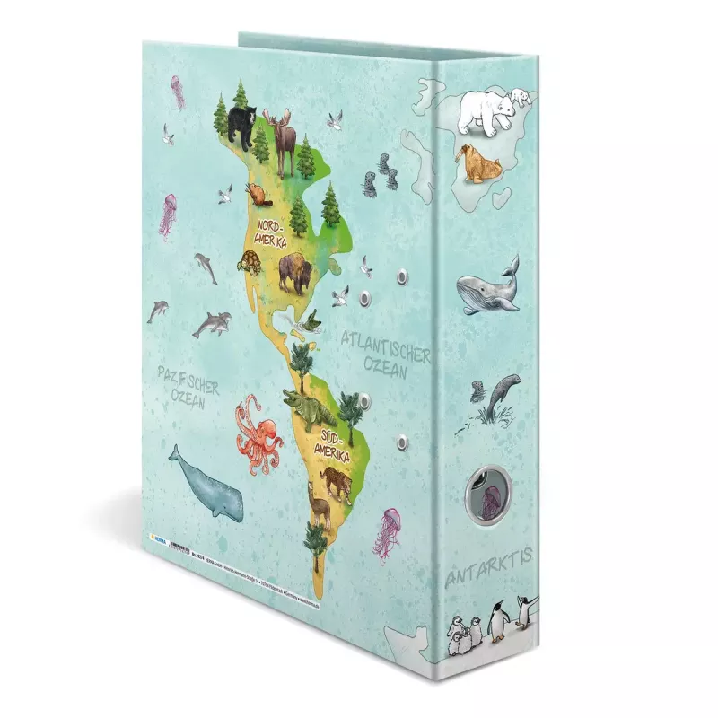 HERMA Motif file A4 World Map D-ring Cardboard 285x315mm