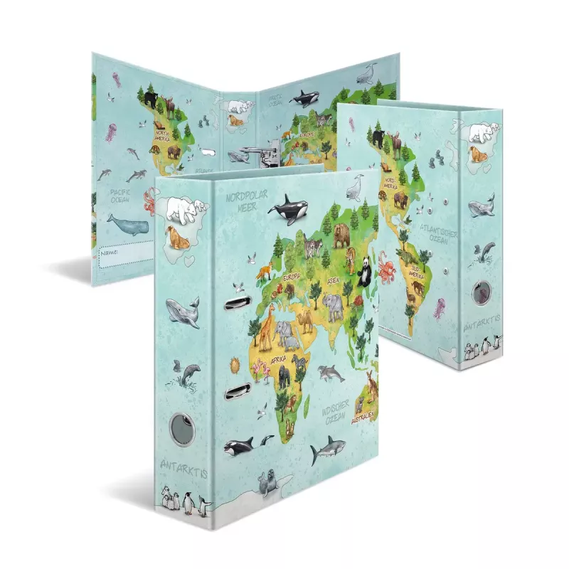 HERMA Motif file A4 World Map D-ring Cardboard 285x315mm
