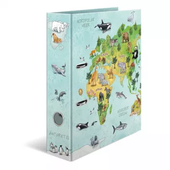 HERMA Motif file A4 World Map D-ring Cardboard 285x315mm