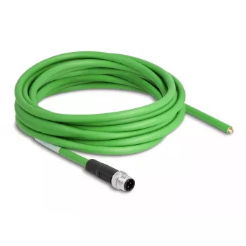 DeLOCK Network cable M12 4 pin D-coded open wire ends TPU 5 m