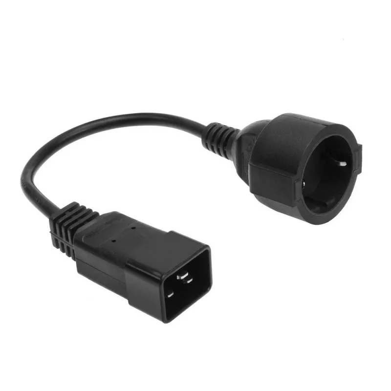 Power Cord ACT C20 CEE 7/3 black 0.2 m 230V 16A
