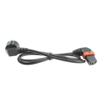 ACT Powercord CEE 7/7 male (angled) - C13 IEC Lock (left angled) black 1 m, EL447S