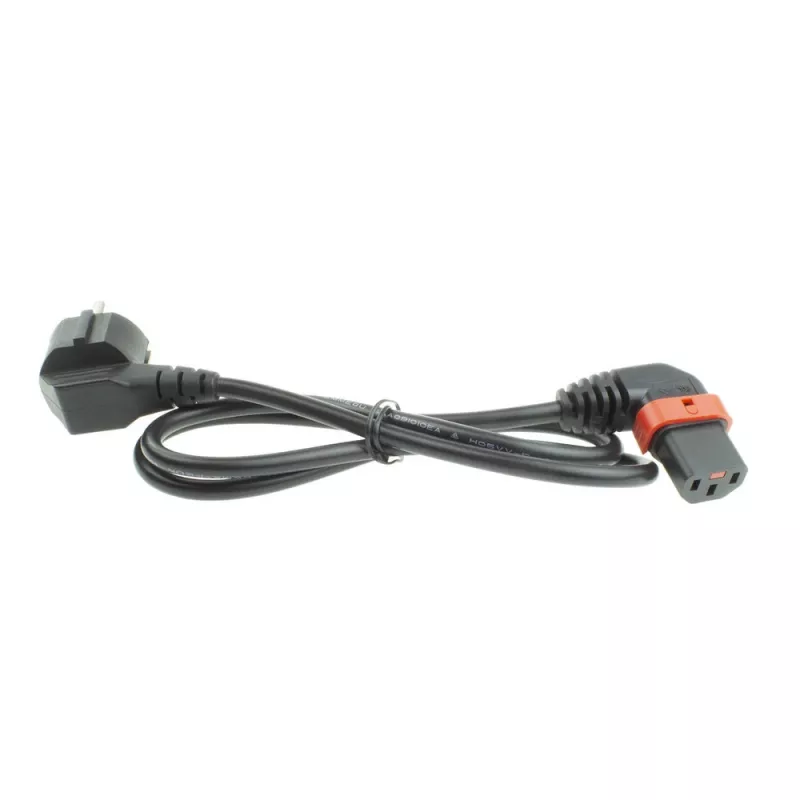 ACT Powercord CEE 7/7 male (angled) - C13 IEC Lock (left angled) black 3 m, EL455S