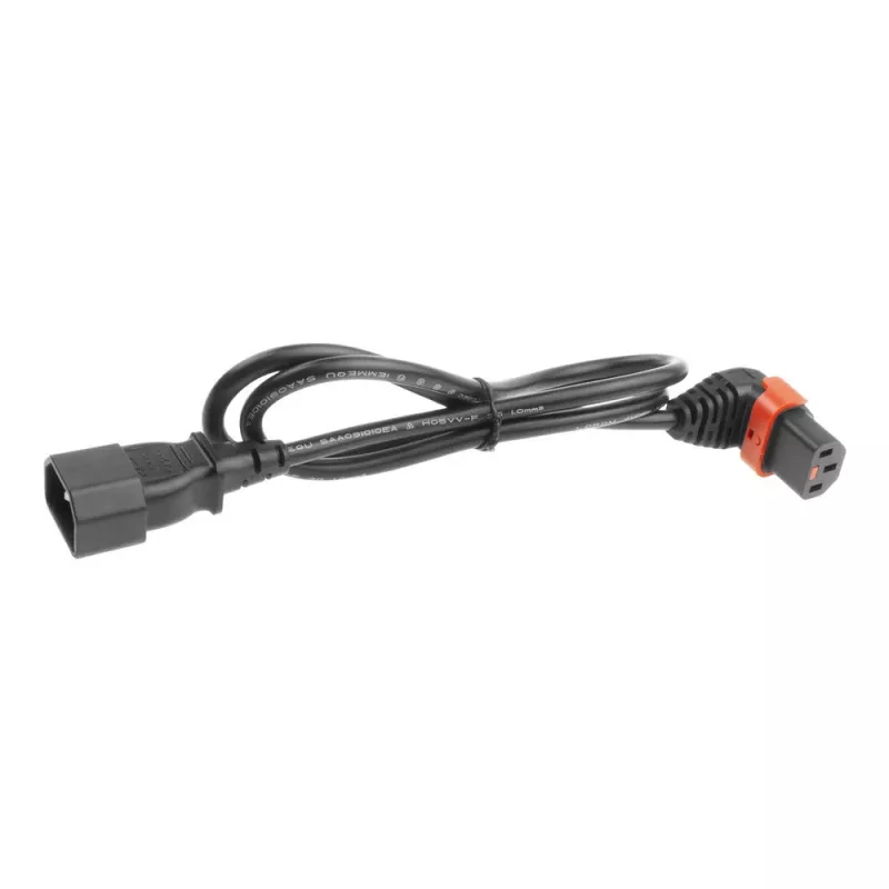 ACT Powercord C14 - C13 IEC Lock (down angled) black 2 m, PC2048