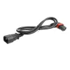 ACT Powercord C14 - C13 IEC Lock (left angled) black 1 m, PC2042