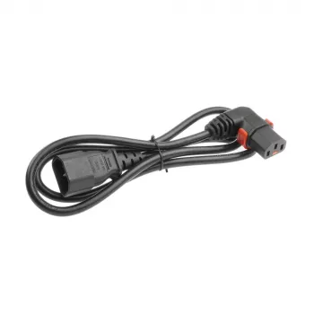 ACT Powercord C14 - C13 IEC Lock (right angled) black 1 m, PC2041
