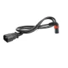 ACT Powercord C14 - C13 IEC Lock (up angled) black 1 m, PC2043