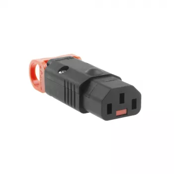 ACT C13 IEC Lock+ rewireable black, PA130100BK, C13, Black, Red, Female, Straight, Nylon, 1.5 mm²